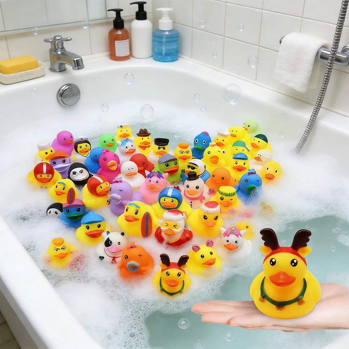 Fun Rubber Duck Swimming Pool Bathroom Toy, Floating Toy, Suitable for Swimming Pools and Beaches, Suitable for Birthday Gifts