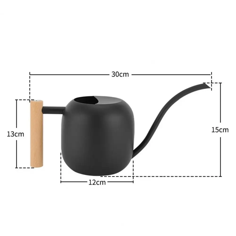 Watering Can Stainless Steel Long Spout Large Capacity Wooden Handle Plants Flowers Watering Pot Gardening Supplies 1200ML