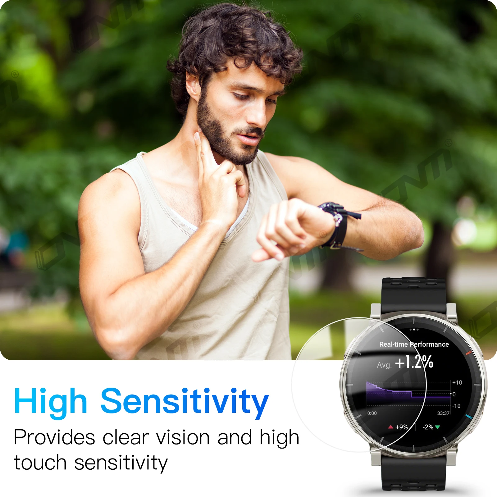 Amazfit Active 3 프리미엄용 9H 강화 유리, 화면 보호기 내구성이 뛰어난 HD 투명 긁힘 방지 보호 필름 액세서리