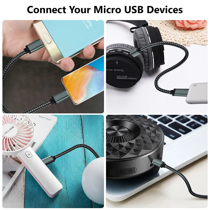 Cavo USB C A Micro USB 0,5m Intrecciato - Ricarica E Sincronizzazione Per Galaxy, Pixel, MacBook - Nylon