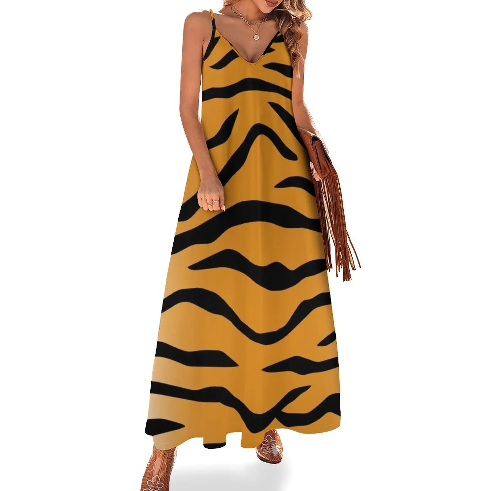 

Tiger Stripes Sleeveless Dress elegant women's dresses sale festival outfit women