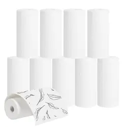 Self-Adhesive Thermal Paper Rolls - HD Color Printing for Portable Inkless Printers (16 Rolls, 57x25mm) (10 Rolls White)