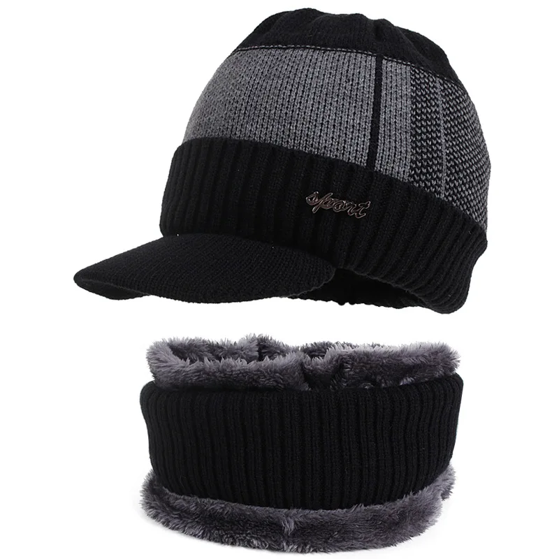 Hats For Skullies Beanie Winter Cap Men Women Wool Scarf Caps Set Balaclava Mask Gorras Bonnet Knitted Hat_voghion.com