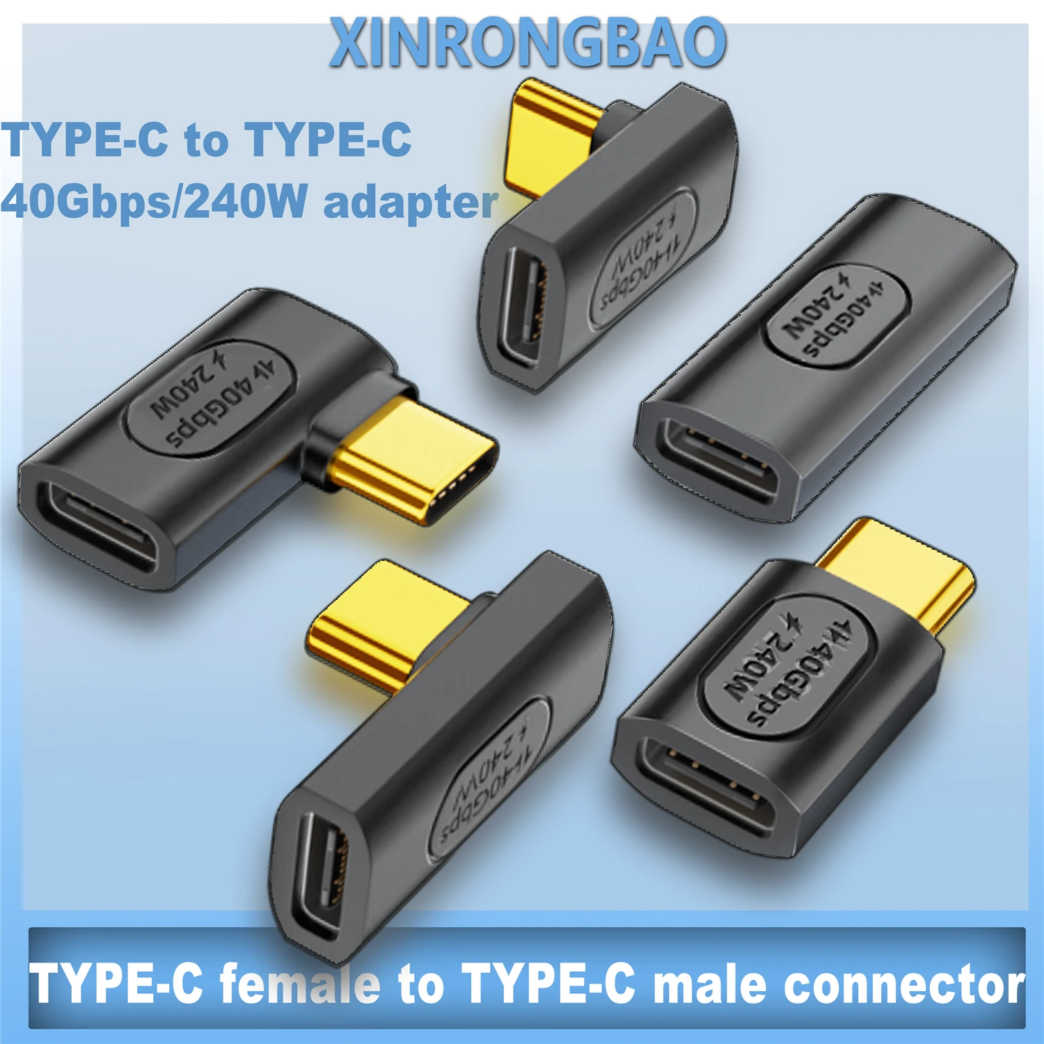 

240W Fast Charging Converter 40Gbps Data Transfer USB4.0 OTG Adapter 8K@60Hz Type C Connector Extender for Thunderbolt 3/4