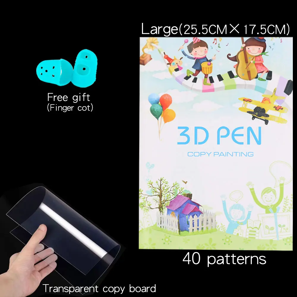 3D DIY Drawing Book Suitable for 3D Children's Printing Pen Reusable 22/40 Patterns Transparent Board Painting Graffiti Template