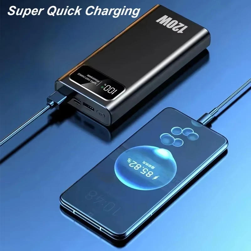 Power Bank VIVO 200000mAh Power Bank 120W Fast Charging Portable Mobile Power Large Capacity Digital Display External Battery for Universal