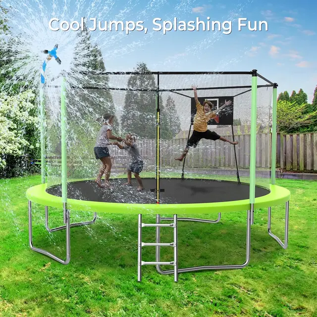 15FT Outdoor Trampoline with Basketball Hoop 6