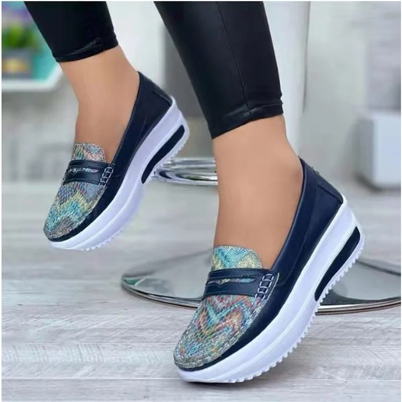 Plus Size 43 Flat Casual Shoes Of Women 2022 Fashion Round Toe Low Top ...