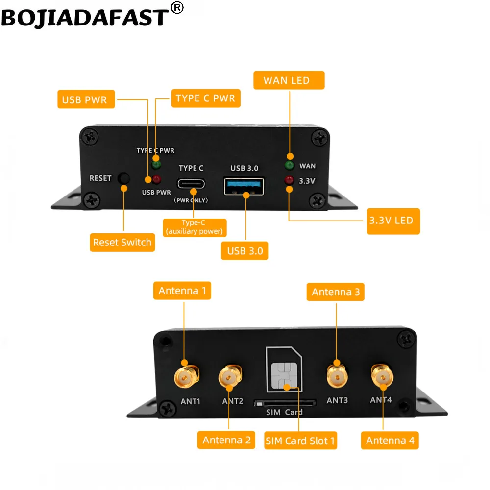 Conector Usb 3.0 Adaptador sem Fio Ngff m2 Slot para Cartão Sim Antenas Proteção Case para 5g 4g Lte Gsm Modem Module - Imagem 4
