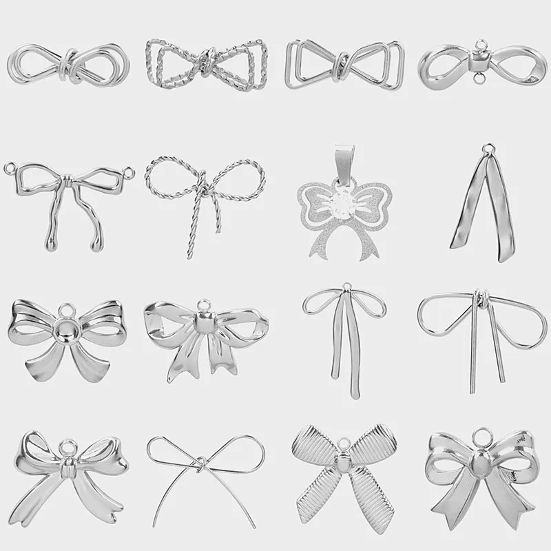Модные металлические подвески-банты из нержавеющей стали в разных стилях для изготовления ювелирных изделий, материалы ручной работы для изготовления браслетов
