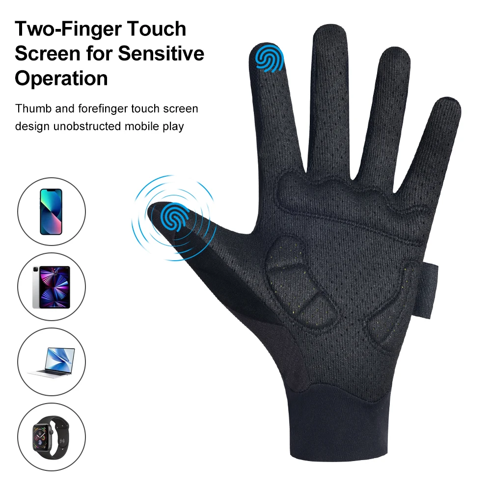 Santic Cycling Gloves Breathable Wear-resistant Sports Long Finger Gloves MTB Bicycle Shock-absorbing Full Finger WZ24P200H
