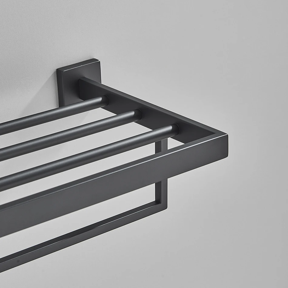 Black Bathroom Hardware Set Robe Hook Towel Rail Bar Rack Shelf Hanger Tissue Toilet Roll Paper Holder Wall Bathroom Accessories