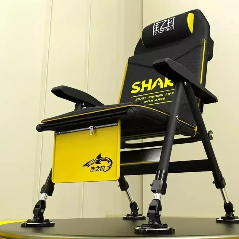 Stable and Sturdy All Terrain Fishing Chair Lightweight Folding Adjustable Fishing Chair Multifunctional Leisure Lounge