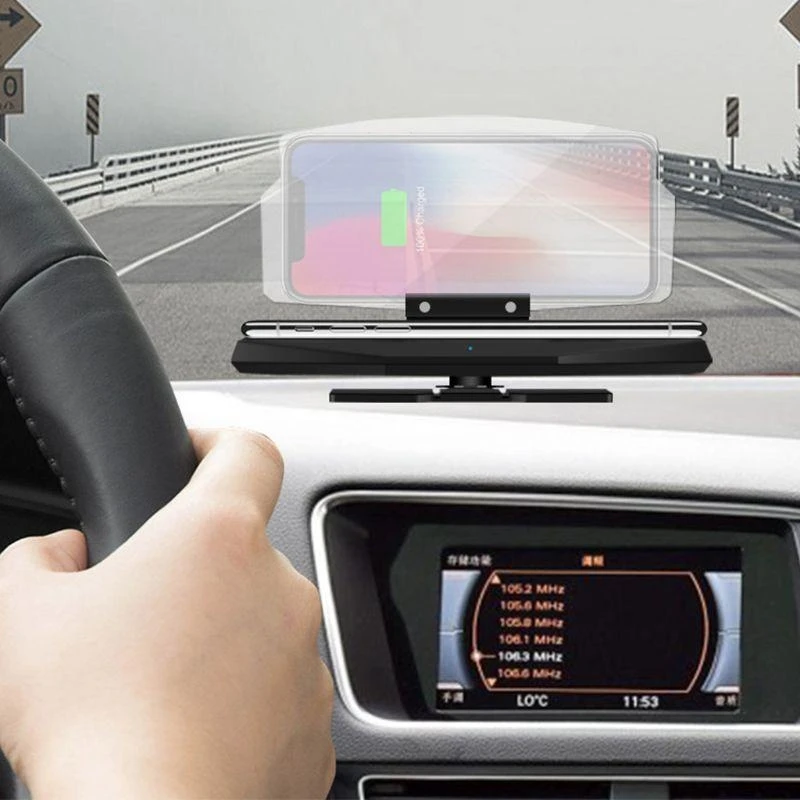 자동차 GPS 탐색 이미지 반사기 프로젝터 HUD 화면 디스플레이 홀더 마운트 폰 스탠드 브래킷 자동 흡착 Q81E