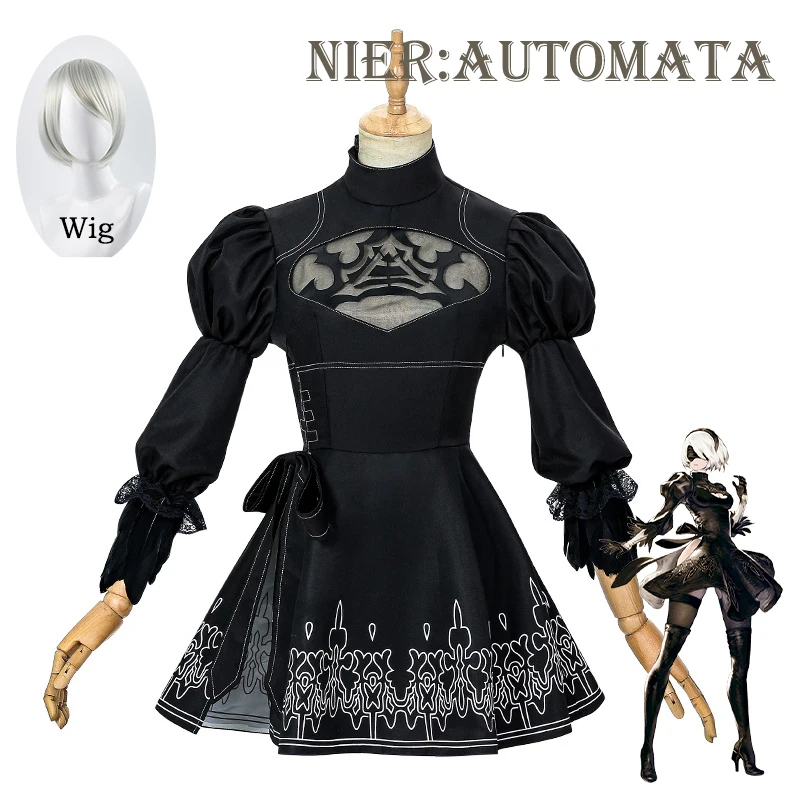 Костюм для косплея Nier Automata Yorha 2B сексуальный наряд костюм игр Женские Костюмы