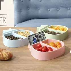 Modern Creative Double - Layer Snack and Fruit Bowl with Built - In Phone Holder (Random Color)