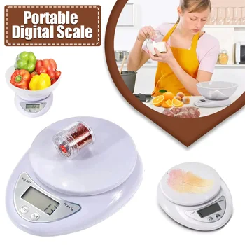 Balança digital portátil de 5kg/1g, balança eletrônica led, equilíbrio de alimentos, medição de peso, balança eletrônica, acessórios de cozinha, ferramentas 1