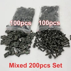 Durable Anti-Rust U-Type Metal Fastener Clips with Self-Tapping Screws (Mixed 200pcs set)