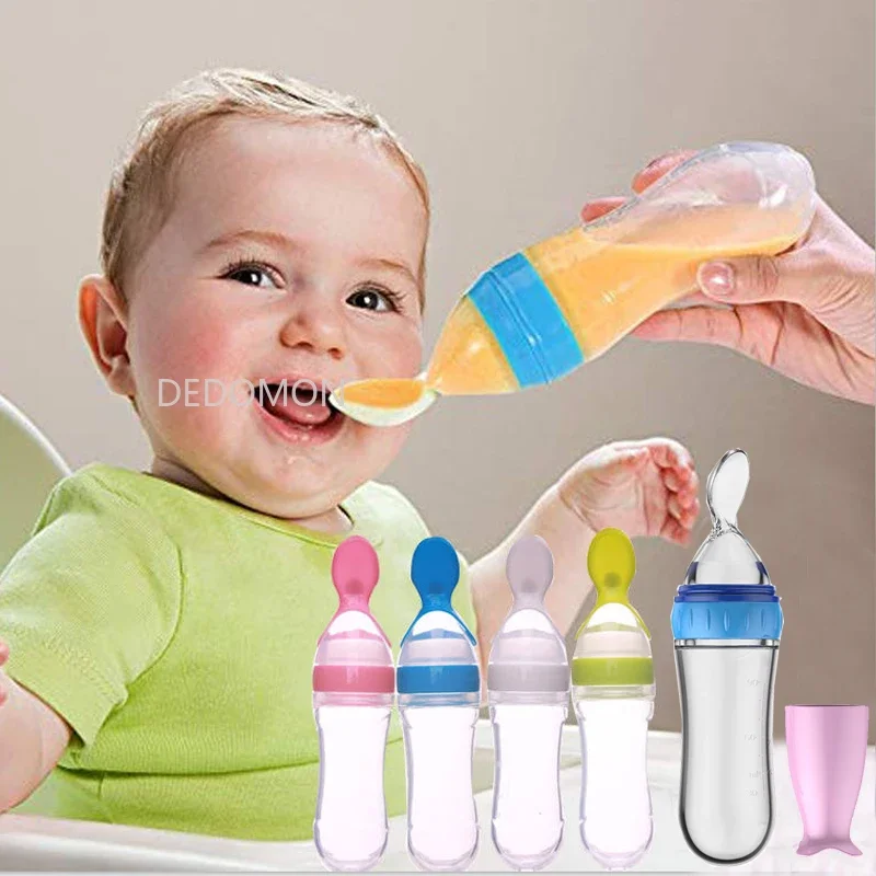 Baby Feeding Spoon Silicone Newborn Infant Cereal Food Supplement Feeder Safe Tableware Tools