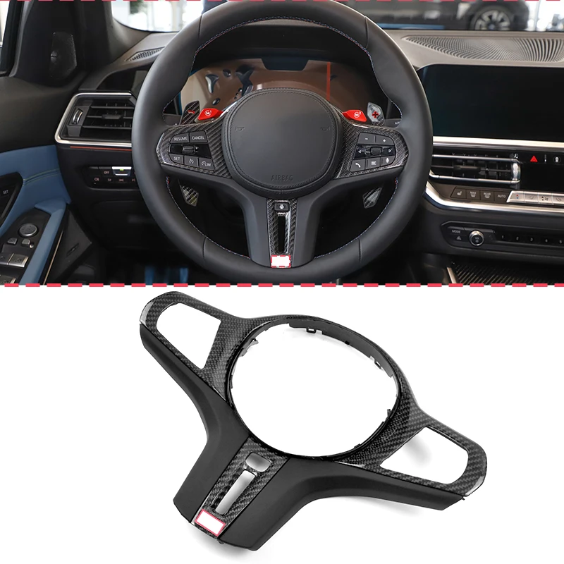 Rivestimenti Volante In Fibra Di Carbonio – 2 Pezzi Per BMW Con M Sport, Compatibili Con Serie 2/3/4/5/6/7/8 E X3 X4 X5 X6 X7