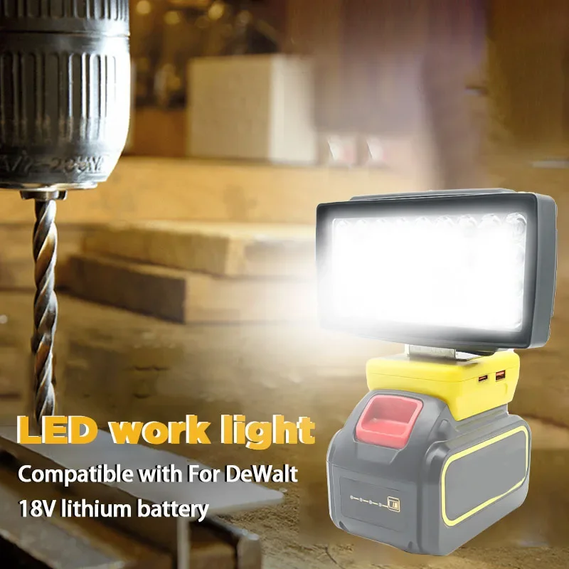36 LED Car Work Light Flashlight Torch USB Power Bank For Makita For DeWalt Bosch Milwaukee HongSong Li-ion Battery Lamp