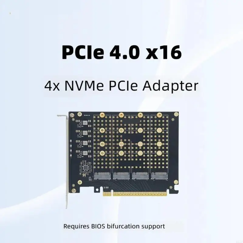 빠른 데이터 전송을 위한 금속 방열판이 포함된 462E PCIe X16  4 스토리지 확장 카드