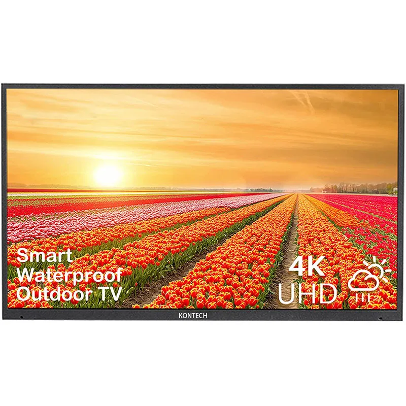 Tv Da Esterno Da 55 Pollici Ip55 4K Uhd Hdr Tv Led Con Kit Tv Lcd Crt Per Piscina Usb Nero Ultrasottile Ad Alta Risoluzione In Bianco E Nero