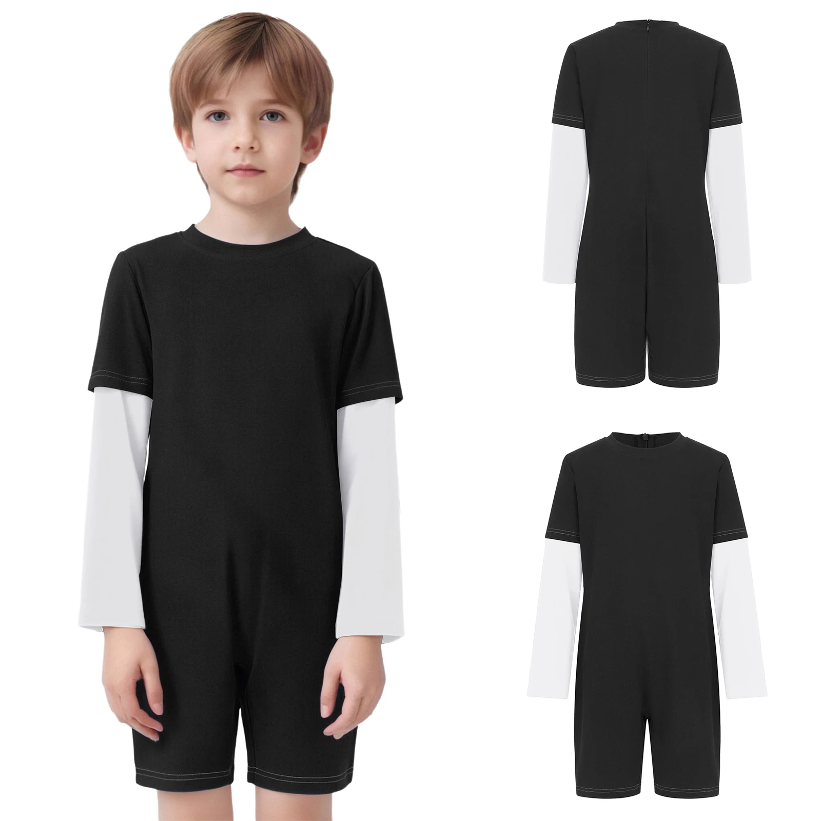 Anpassbare Kleidung für Kinder mit besonderen Bedürfnissen, Baumwoll-Strampler, Rundhalsausschnitt, lange Ärmel, Reißverschluss, einteiliger Overall, ideal für den ganzen Tag – Detail 26