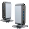 12 in 1 Type C Adapter Docking Station 4K HDMI-Compatible VGA RJ45 3.5mm Jack SD TF Card USB 3.0 Hub 100W PD for Macbook Laptop 6