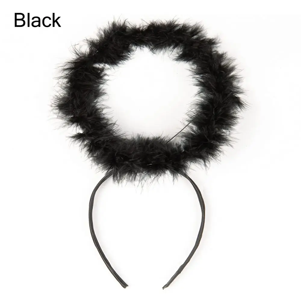Angel Halo Headband Kids Black White Feather Angel Headband Cosplay Costume Outfit Party Favor Festival Performances Accessories