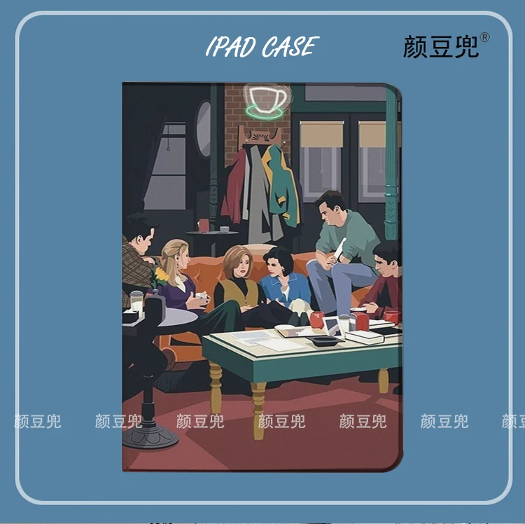 Friends Tv Anime Case Per Samsung Galaxy Tab A7 Lite 8.7 2021 Custodia S9 Plus Tri-Fold Stand Cover Galaxy Tab S6 Lite S8 S7 Plus