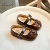 Children's Little PU Leather Shoes 2024 Spring New Girl Soft Sole Anti slip Princess Loafer Fashion Baby Flats Size 23-34 4