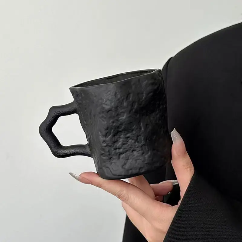 Black Rock Glass Milk Mugs Tea Coffee Juice Water Cup Home Office ...
