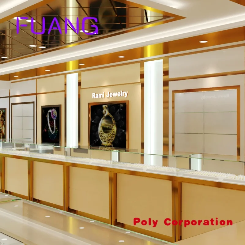 Custom  High-end jewelry display case design|glass watch display cabinet|wooden jewelry display case used in mall