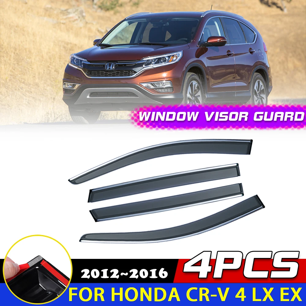 Visera de ventana para de Honda CRV CR-V 4 EX-L EX 2012 ~ 2016, 2013 2014 2015 Deflector, protectores humo, cubierta de toldos, pegatina de cejas para lluvia, - AliExpress