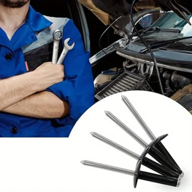Rivets And Fasteners Rivets And Screws 50pcs Black Painted Aluminium Trifold Blind Rivets Large Flange Rivets Aluminium Bulb Blind Rivet Car Inner Decor Dia 3/16