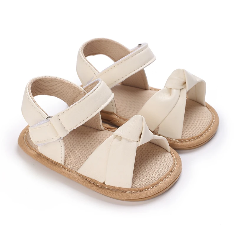 Baby Girls Open Toe Sandals Summer Knotted Twist Soft Non-slip Walking Shoes for Toddler Newborn Infant