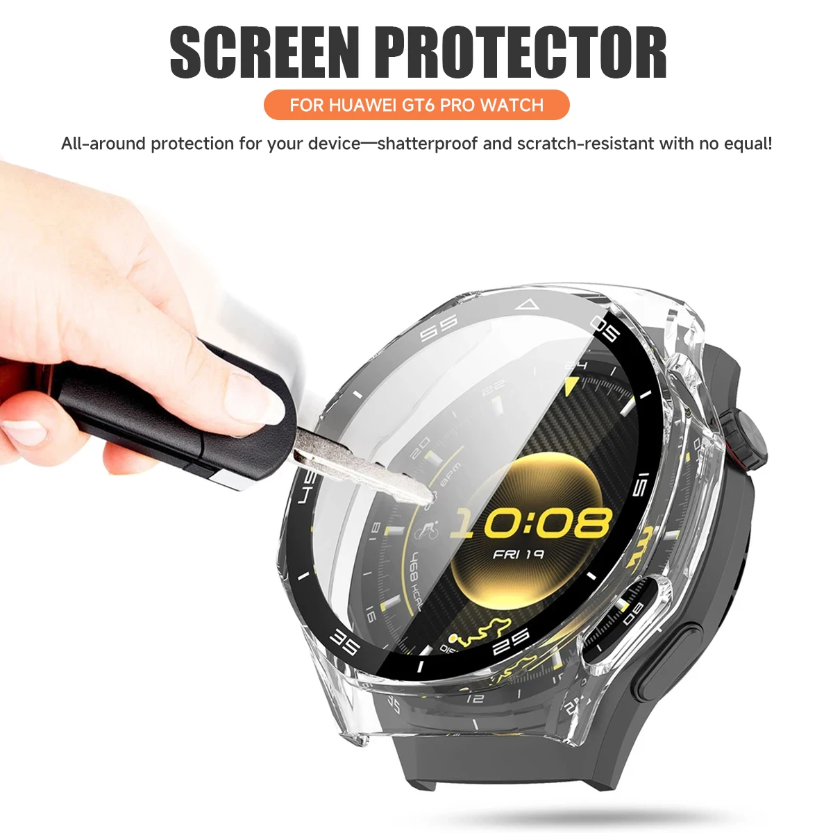 Full Protective 2-in-1 Watch Case with Tempered Glass Film Cover