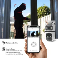 SZSINOCAM 2 caméras IP WiFi extérieures panoramiques et inclinables, caméra de surveillance vidéo HD sans fil avec version filaire, veille 24h/24 5