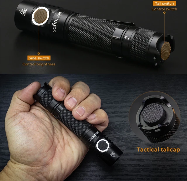 sofirn SC32 EDC Flashlight 2000 lumens, Small Rechargeable Flashlight with  Super Bright SST40 LED 5000K, Tail E-Switch, Pocket Size Flashlight for