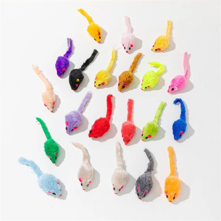 Rattle Cat Mouse Toys Also Prefilled Catnip Faux Fur Cat Mice Toys Interactive Cat Game Catnip Toys for Indoor Cats Play Fetch