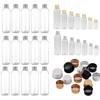 5Pcs 5/10/20/30/50/60/100/120/250ML Plastic Bottle with Aluminum Screw Cap Portable Travel Cosmetic Container for Lotion Creams 1