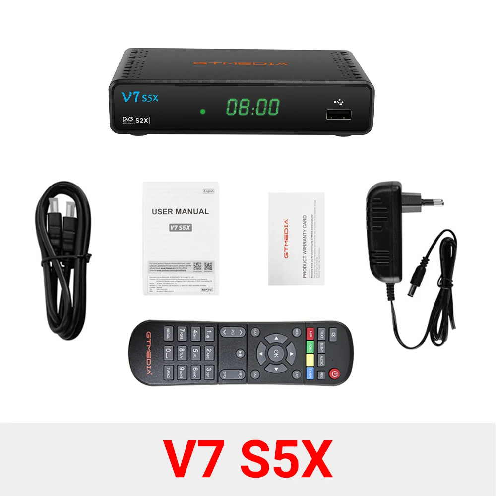 GTmedia V7S5X digital tv decoder Support DVB-S/S2/S2X H.265 AVS+ Auto Roll Full PowerVu Unicable USB Wifi Set Top Box