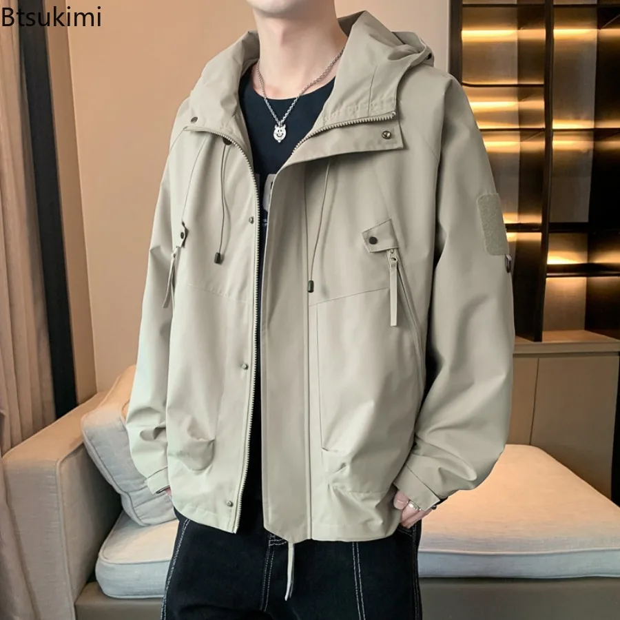 2026 Men's Jacket Aterproof Windbreaker Autumn Techwear Workwear Coat Outdoor Hiking Raincoat High-End Streetwear Outerwear Male - 3