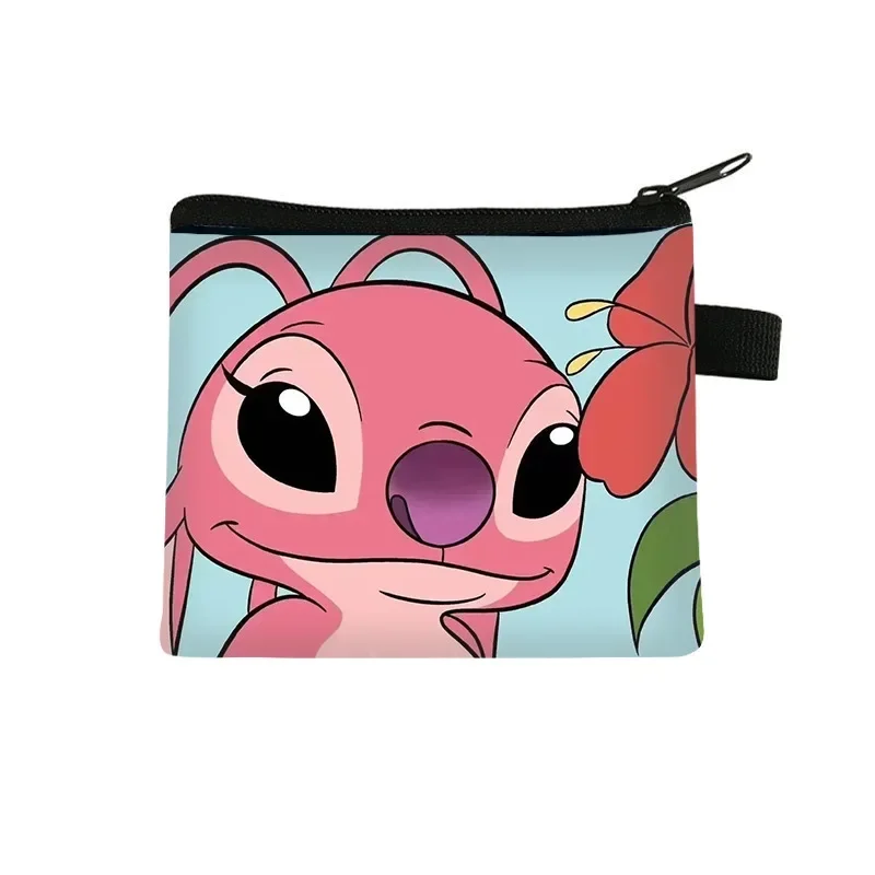 Disney Cartoon Stitch Wallet Cute Card Bag Girl Mini Change Children's Zipper Storage Bag Small Student Gift Christmas Gift