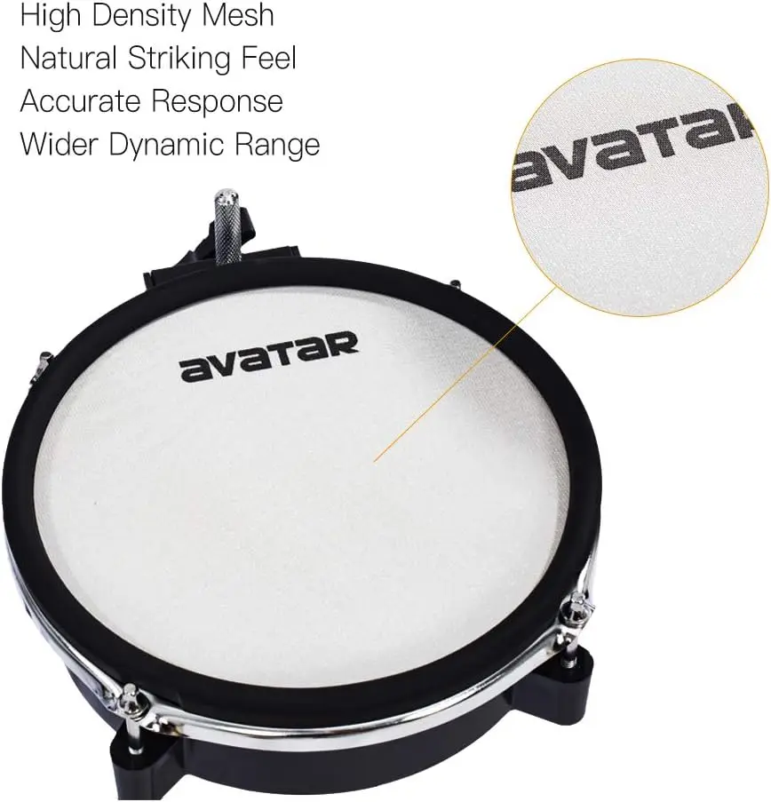 8inch Dual zone Snare Tom Mesh Drum Pad for Electronic Drum Set With Clamp Cable