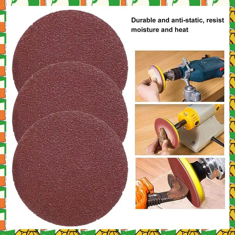 Professional Tool 50 Pcs 2 Inch Sanding Disc 60-180 Grit Hook And Loop For Sander Machine With 1 Pc 2 Inch Drill Shank Backing P