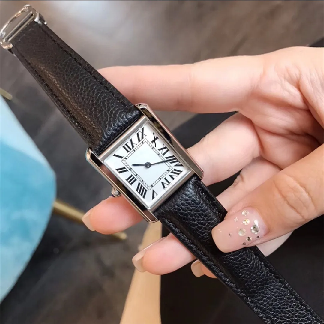 

Top Women Watch Luxury Tank Watches For Women montre femme Fashion Fashion Leather Wristwatch Lady Clock reloj mujer