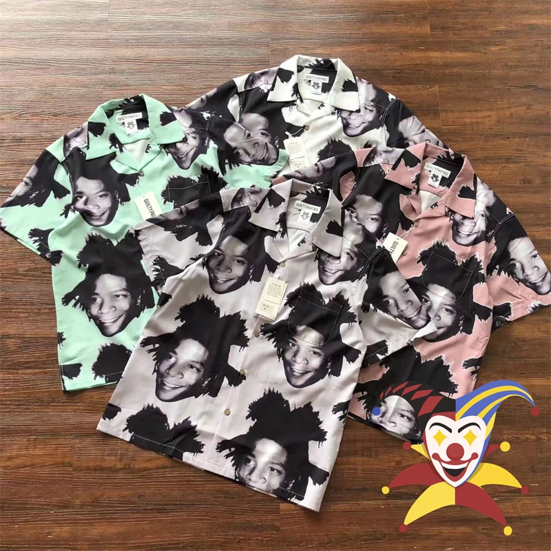 

2023ss Wacko Maria Hawaii Beach Shirt For Men Women Character Avatar Full Print Shirts