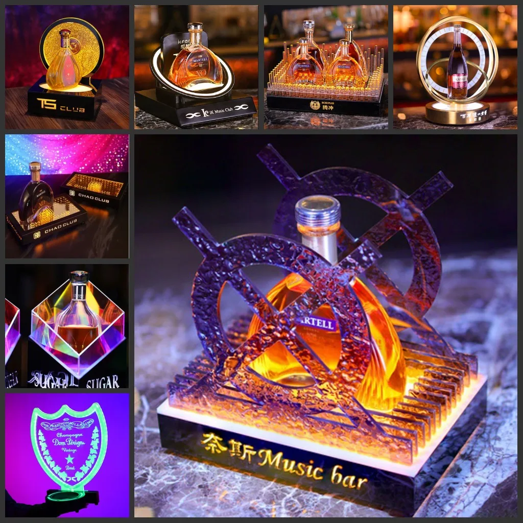 

Светящееся кольцо для шампанского, бара, винной стойки, витрина для красного вина, подставка для вина, ВИП-держатель для бутылок, витрина, стеллаж для презентаций